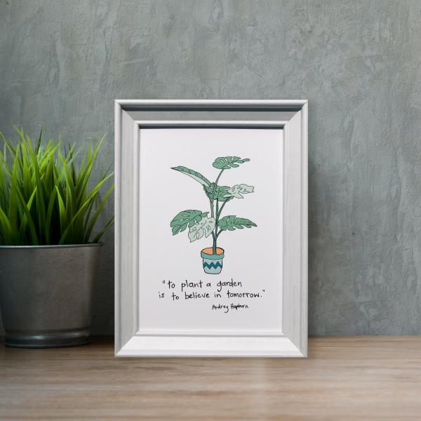 Plant a Garden Inspirational Desk Print picture