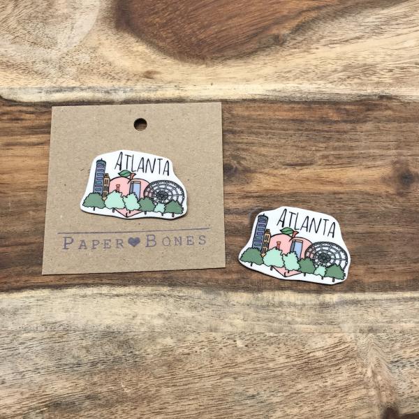 Atlanta Skyline - Pin or Magnet