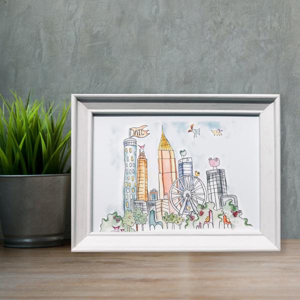 Atlanta Skyline - Original watercolor print picture