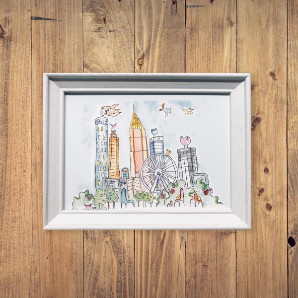 Atlanta Skyline - Original watercolor print picture