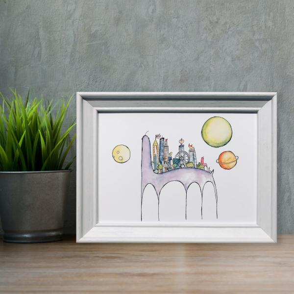 Atlanta Monster - Original watercolor print picture