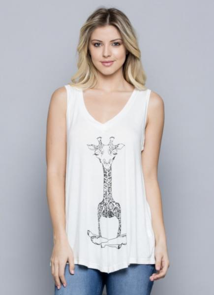 Giraffe Yoga Super Soft Printed Tank Tunic picture