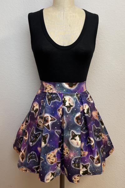 Purple Space Cats Skirt with POCKETS picture