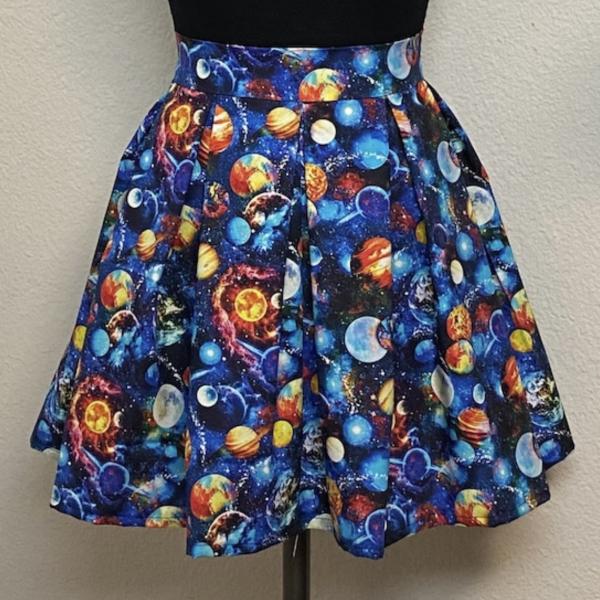 Outer Space Planets Skirt with POCKETS