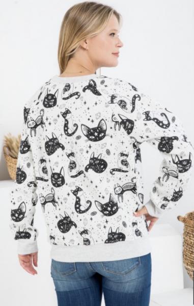 Lunar Moon Cat Fleece Lined Sweatshirt picture