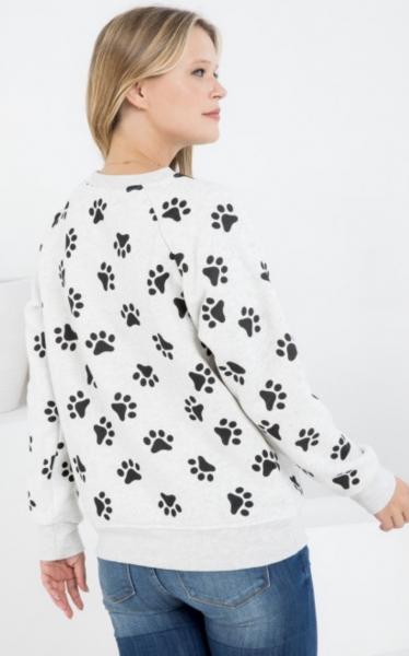 Paw Print Fleece Lined Sweatshirt picture