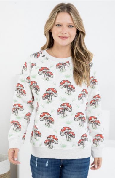 Mushrooms Fleece Lined Sweatshirt