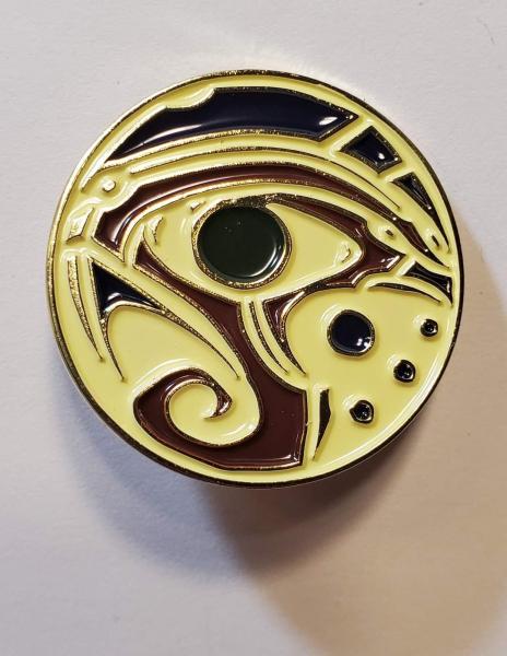 Copy of Egyptian Gods Eye of Ra yellow enamel pin picture