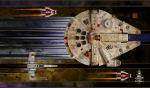 Falcon and X-Wing playmat mousepad