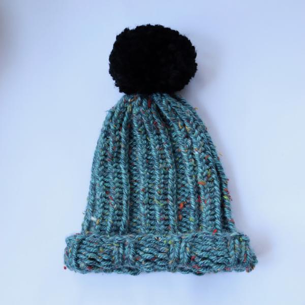 Knitted Beanie with Pompom picture