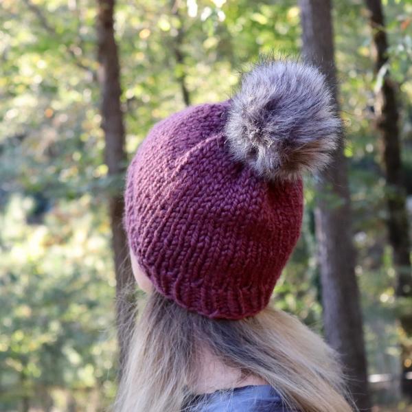 Knitted Beanie with Pompom picture