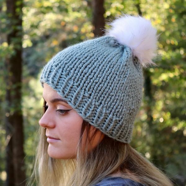 Knitted Beanie with Pompom picture