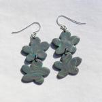 Two Drop Flower Dangly Earrings