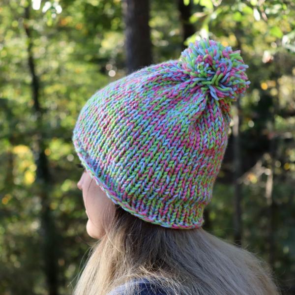 Knitted Beanie with Pompom picture