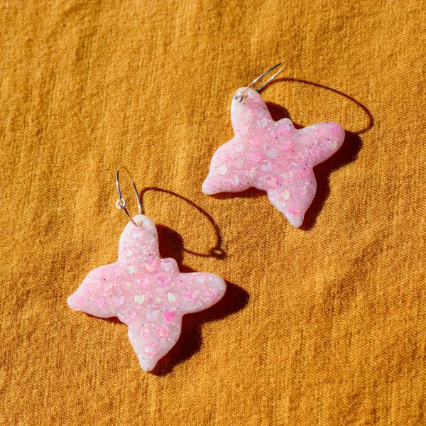 Glitter Butterfly Dangly Earrings picture
