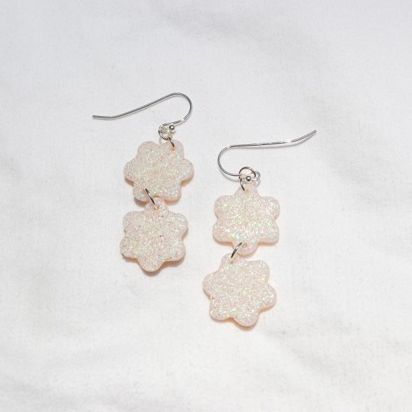 Glitter Flower Drop Earrings