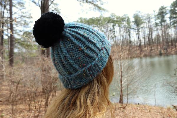 Knitted Beanie with Pompom picture