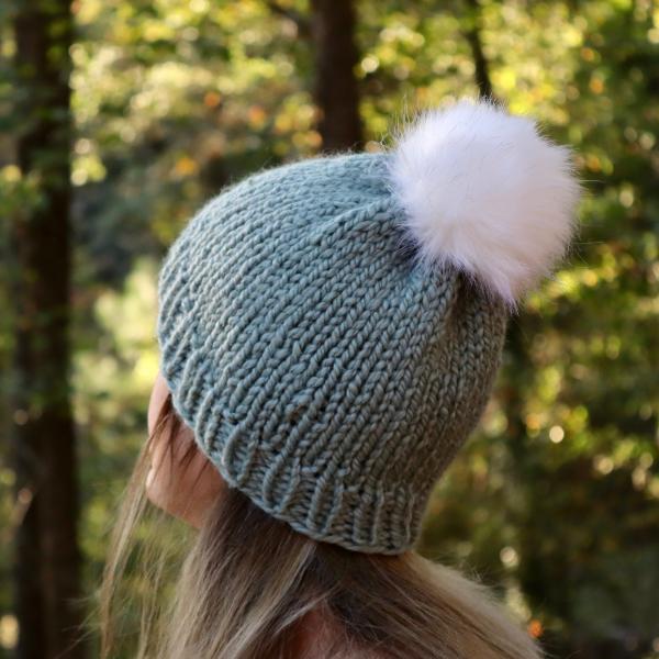 Knitted Beanie with Pompom picture