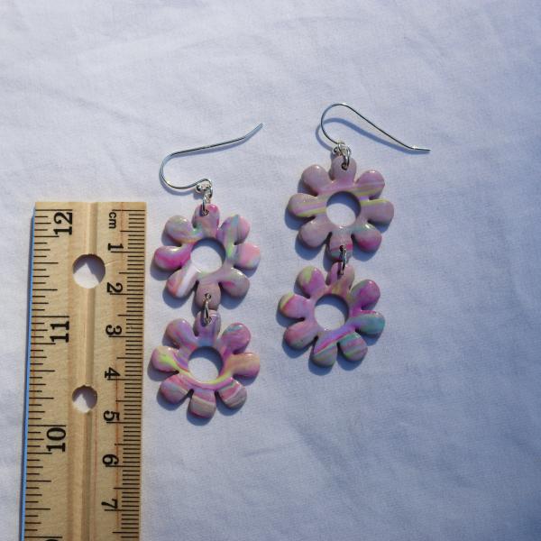 Two Drop Flower Dangly Earrings picture