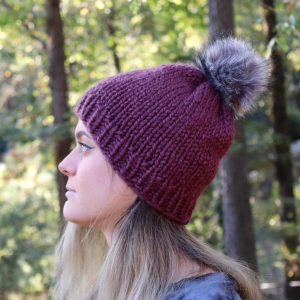 Knitted Beanie with Pompom picture