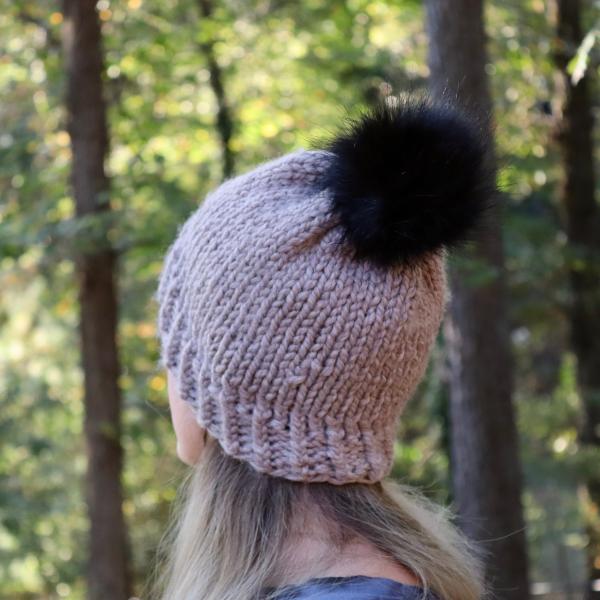 Knitted Beanie with Pompom picture
