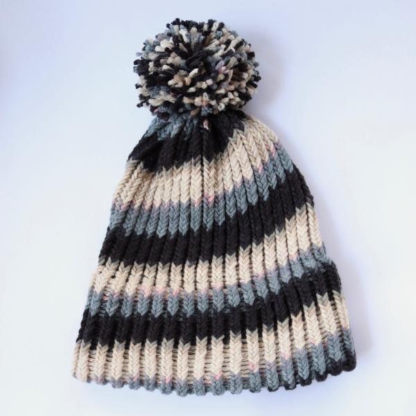 Knitted Beanie with Pompom picture