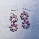 Two Drop Flower Dangly Earrings