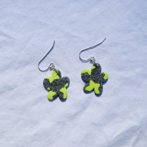 Flower with Stars Dangly Earrings