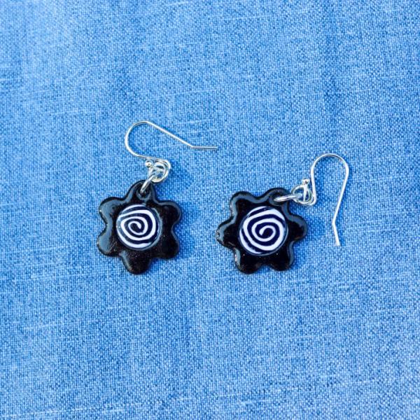 Swirly Flower Dangly Earrings picture