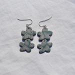 Two Drop Swirly Flower Dangly Earrings