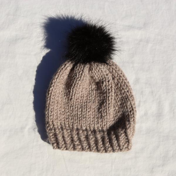 Knitted Beanie with Pompom