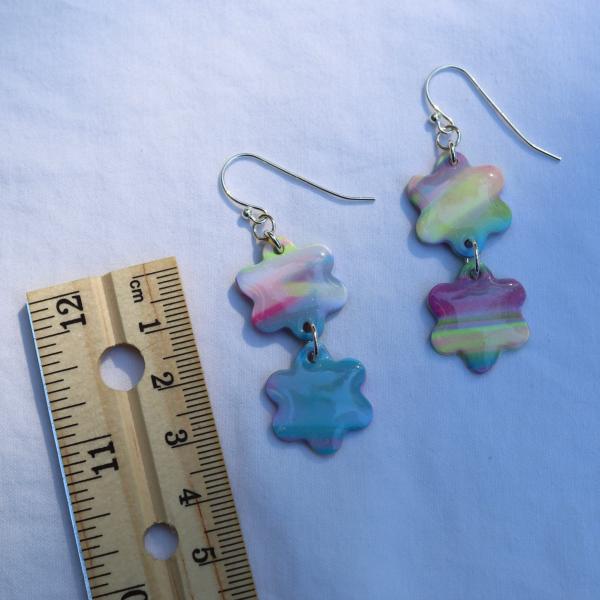 Two Drop Flower Dangly Earrings picture