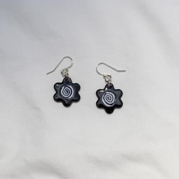 Swirly Flower Dangly Earrings