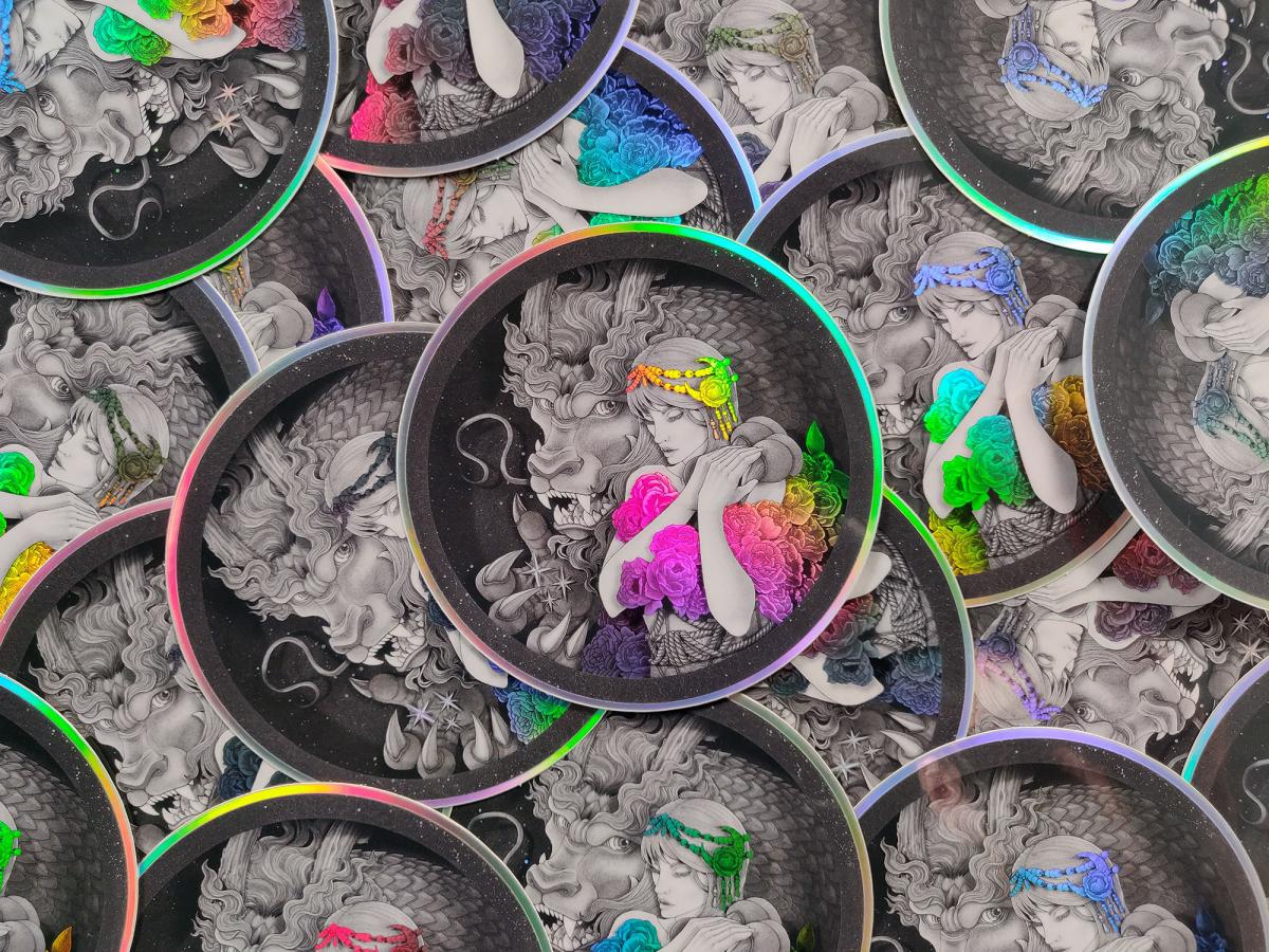 Azure Dragon of the East holographic sticker picture