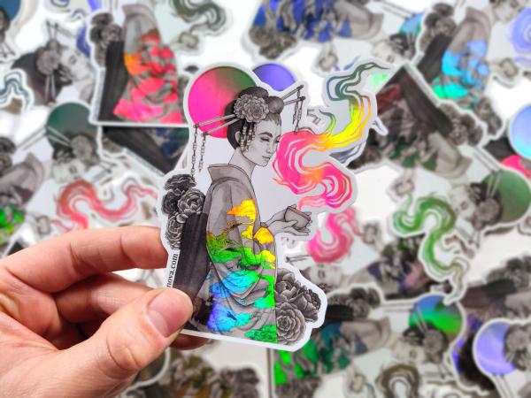The Crane Wife holographic sticker