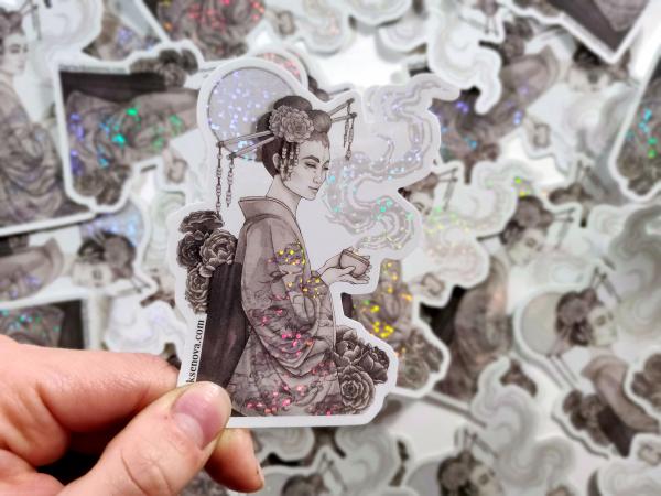 The Crane Wife holographic sticker picture