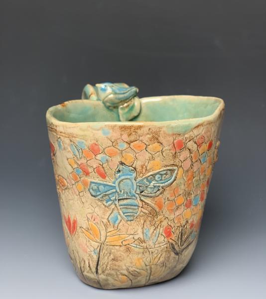 Blue bee mug