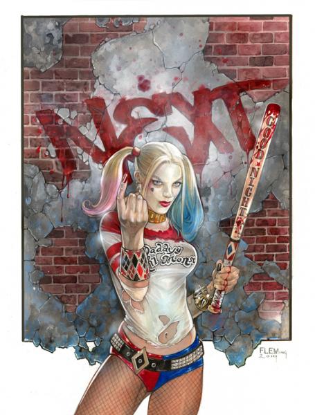 Harley Quinn signed print picture