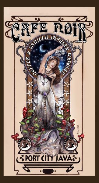 Cafe Noir- Art Nouveau Print