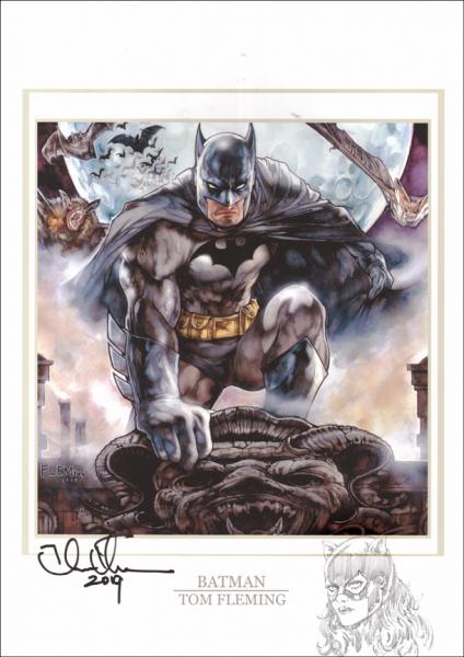 Batman Print with original sketch of Catwoman picture