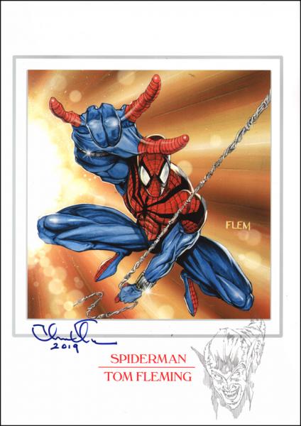 Spiderman print with original sketch of Green Goblin picture