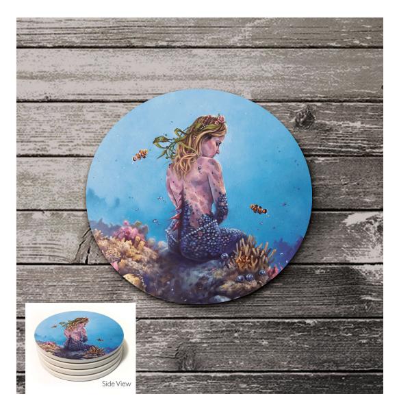 Blonde Mermaid Table Coasters (Set of 2)
