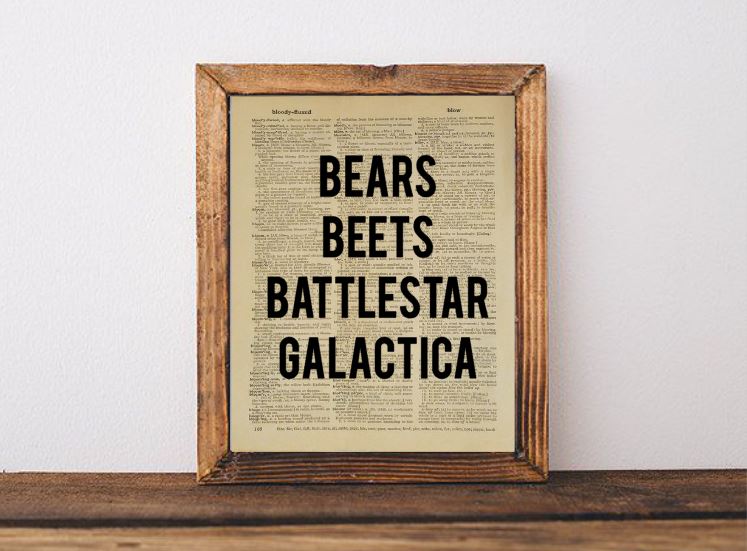 Bears Beets Battlestar Gallactica Dictionary Page