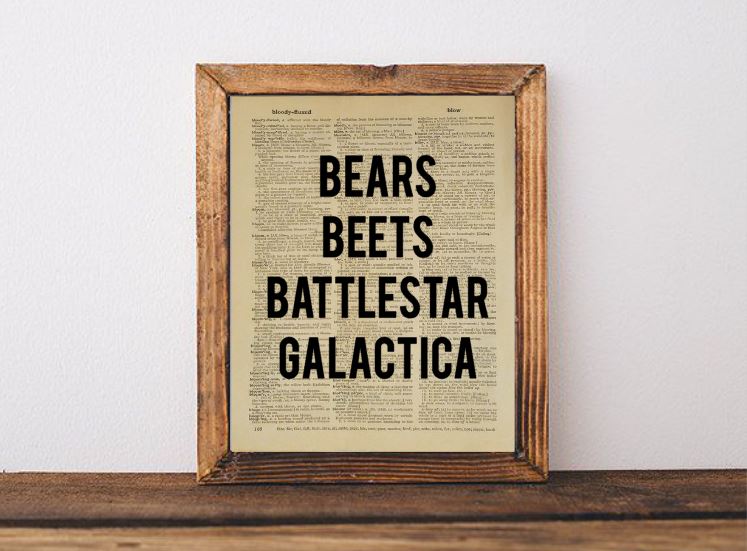 Bears Beets Battlestar Gallactica Dictionary Page picture