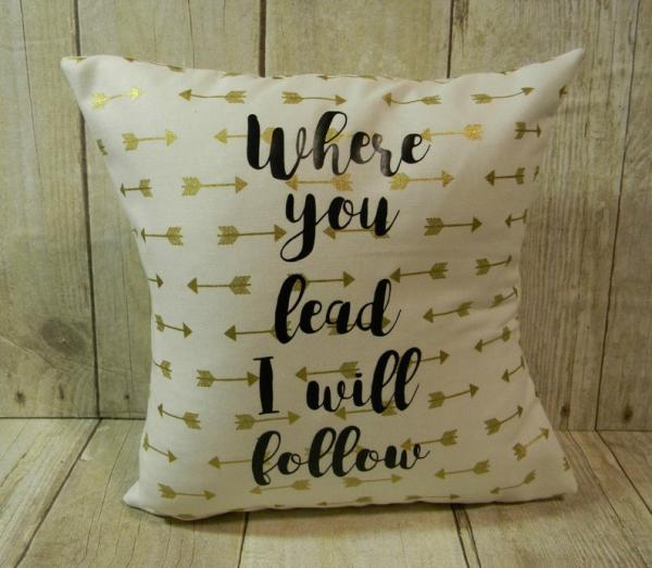 Gilmore Girls Where You Lead Gold Small Pillow