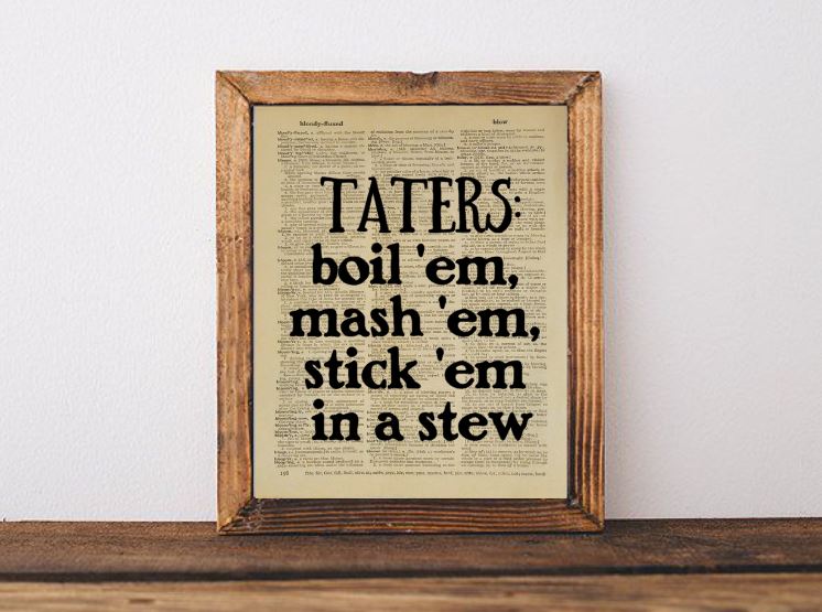 Taters Dictionary Page