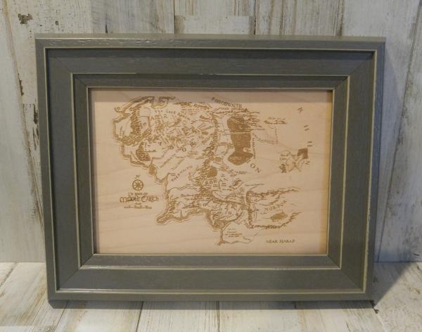 Map of Middle Earth INSERT Laser Engraved Wood picture