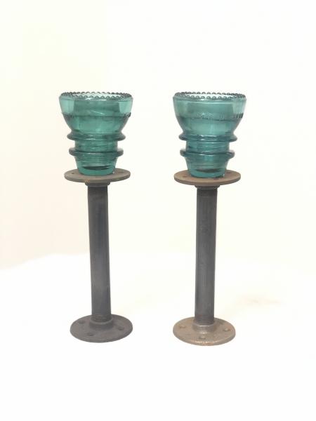 vintage insulator succulant or candle holder picture