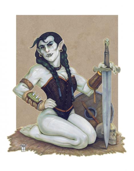 D&D Pinup: The Half-Orc