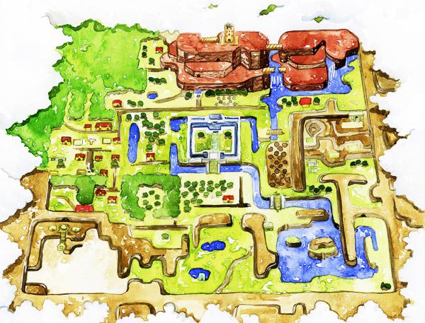Zelda: A Link to the Past Map Limited Edition Tribute Archival Watercolor Print picture